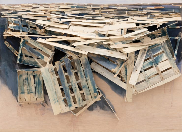Tadashi Kawamata Destruction no 76, 2024 wood and acrylic paint on plywood 153 x 210 x 10 cm
