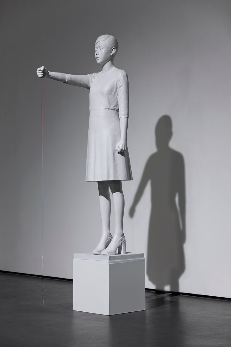 Chun Sungmyung Swallowing the Shadow, 2016 acrylic painting on frp, thread 68 x 35 x 161 cm