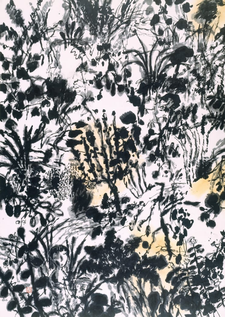 Kang Kyung-Koo Forest , 2001 ink on korean paper mounted on wood panel 240 x 180 cm