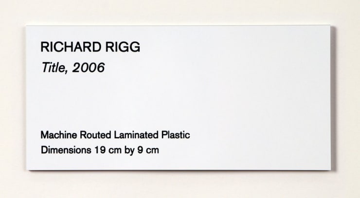 Richard Rigg, Title, 2006