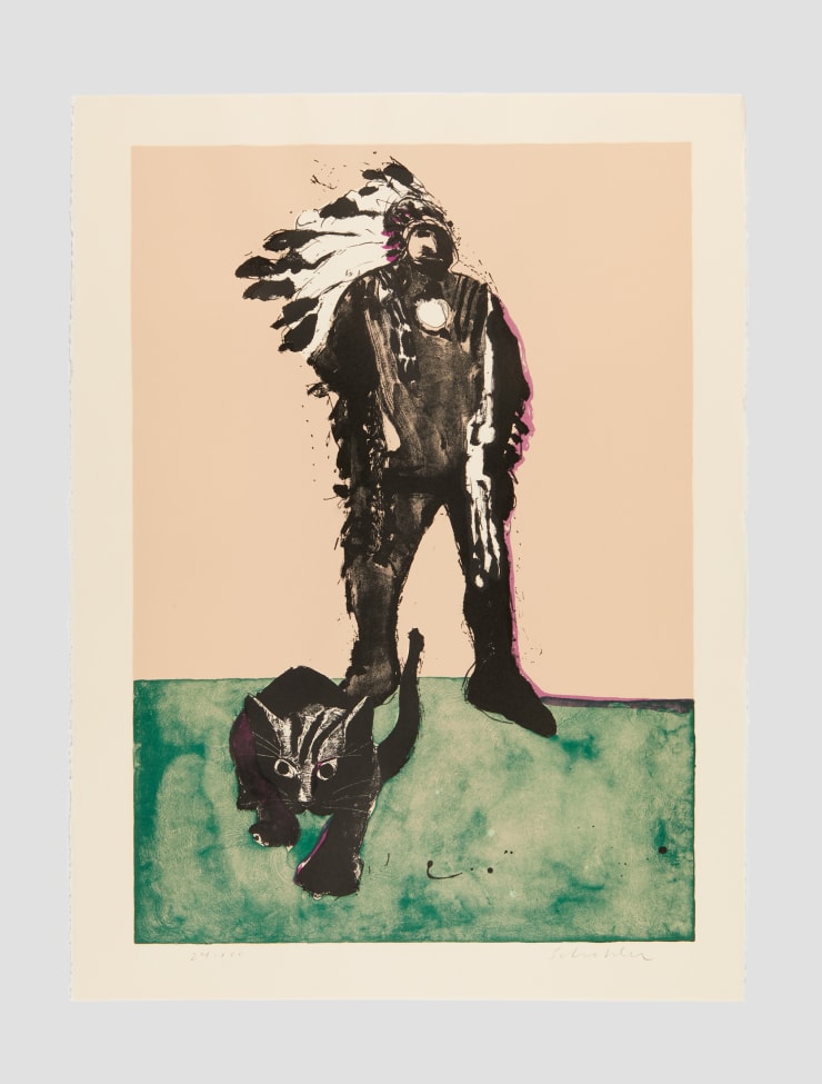 Fritz Scholder, Indian with Cat, 1973