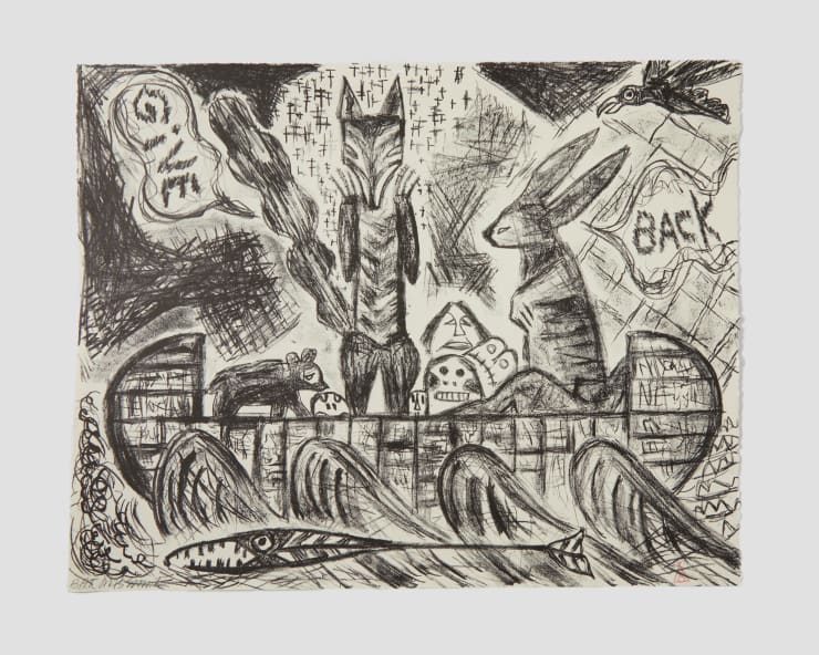Jaune Quick-To-See Smith, Untitled (B&W), 2022