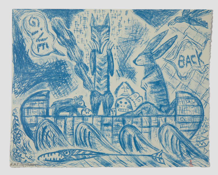 Jaune Quick-To-See Smith, Untitled (Blue), 2022