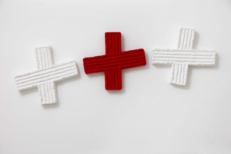 Erbern - Pinelli - Viallat: Pino Pinelli, Pittura BL 6 elementi, 2007, 9 x 32 cm - 3 1/2 x 12 5/8 in, tecnica mista