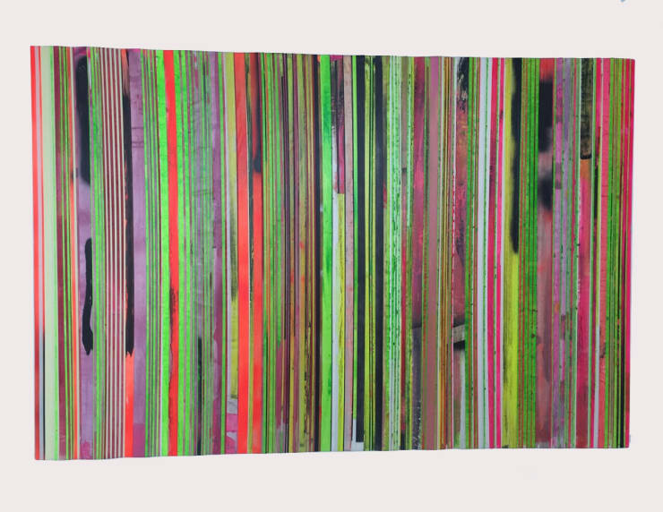 Paolo Bini: Untiled, 2015, 100 x 150 cm, acrilico su nastro carta su tela