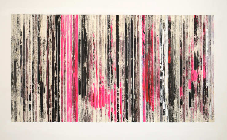 Paolo Bini: Grande Rosso, 2013, 180 x 380 cm, acrilico su nastro carta,