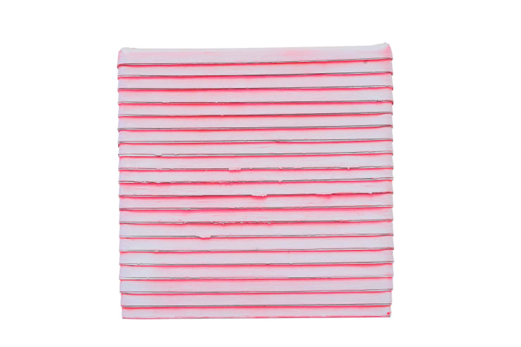 Paolo Bini: Monochrome,2015, 24 x 24 cm, acrilico su nastro carta su tela