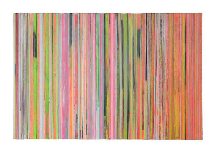 Paolo Bini: Untitiled, 2015, 100 x 150 cm, acrilico su nastro carta su tela