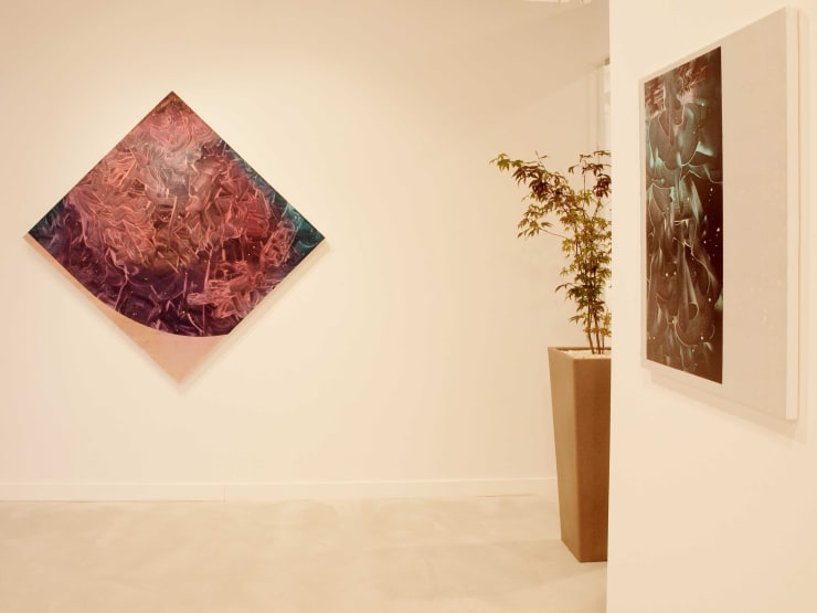 Patrick Tabarelli: Ubiquity – ABC-ARTE Contemporary art Gallery – 2015 Dream Toolkit, 2012, 120 x 120 cm - 47 1/4 x 47 1/4 in, olio e alchidico su tela Leaftea, 2012, 90 x 70 cm - 35 3/8 x 27 1/2 in, olio e alchidico su tela