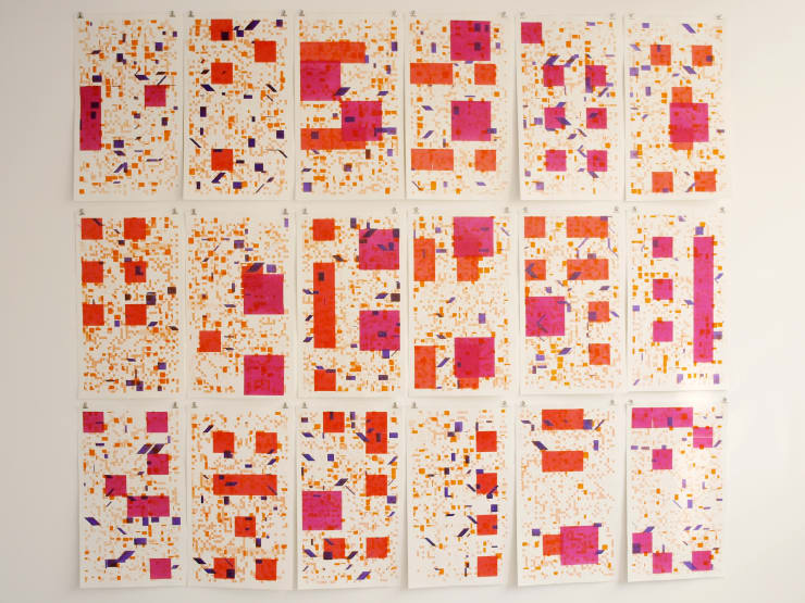 Patrick Tabarelli: [CA], 2015, 210 x 240 cm, acquarello liquido su carta cotone