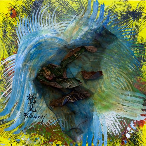 Yasuo Sumi, 2009, Kiiro, 100x100 cm, tecnica mista su rete