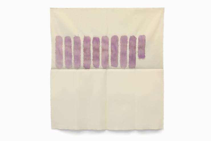 Giorgio Griffa : Orizzontale verticale, 1977, 102x96 cm, 40 1_8x37 1_4 in, acrilico su cotone