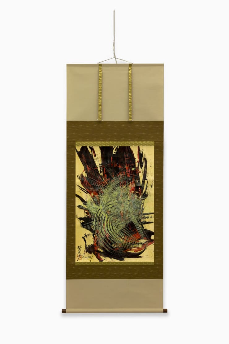 Yasuo Sumi, 1990, Untitled 90, 190x70cm, mixed media on paper and parchment