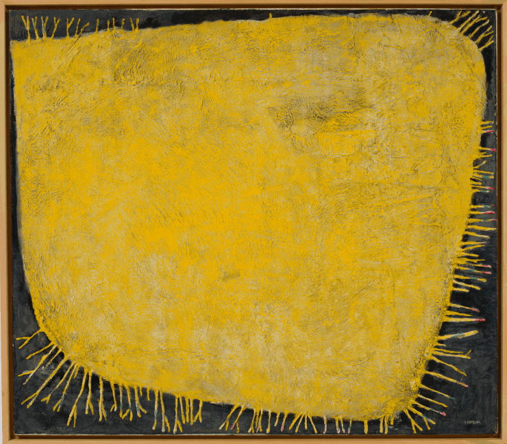 Yuki Katsura, Work, 1958-1962, oil and paper on canvas