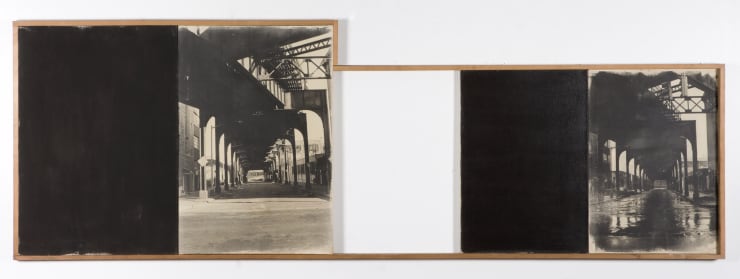 Kunié Sugiura (b. 1942, Nagoya) DEAD END STREET, 1978 Photographic emulsion, acrylic on canvas and wood Collection of SFMOMA Purchase, by exchange, through gifts of Peggy Guggenheim and Mr. and Mrs. Louis Honig