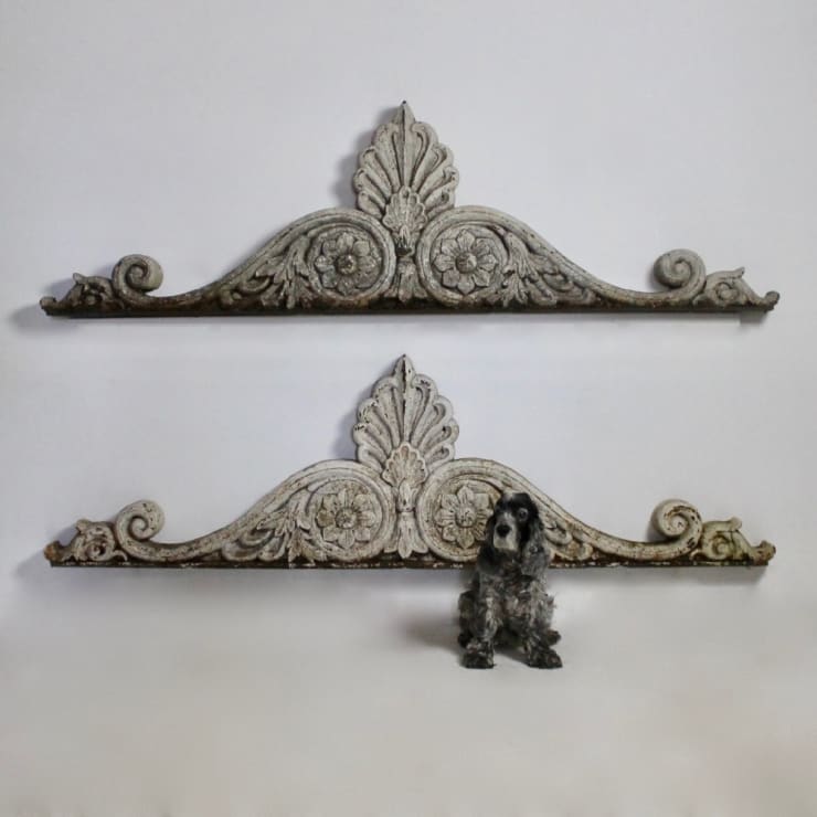Pair Of Regency Cast Iron Pediment Over Doors ( sold )
