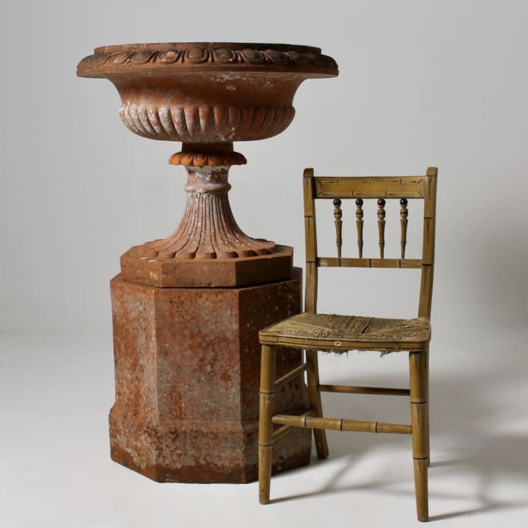 Very Large Early 20th Century Centrepiece Garden Urn On Pedestal ( sold )