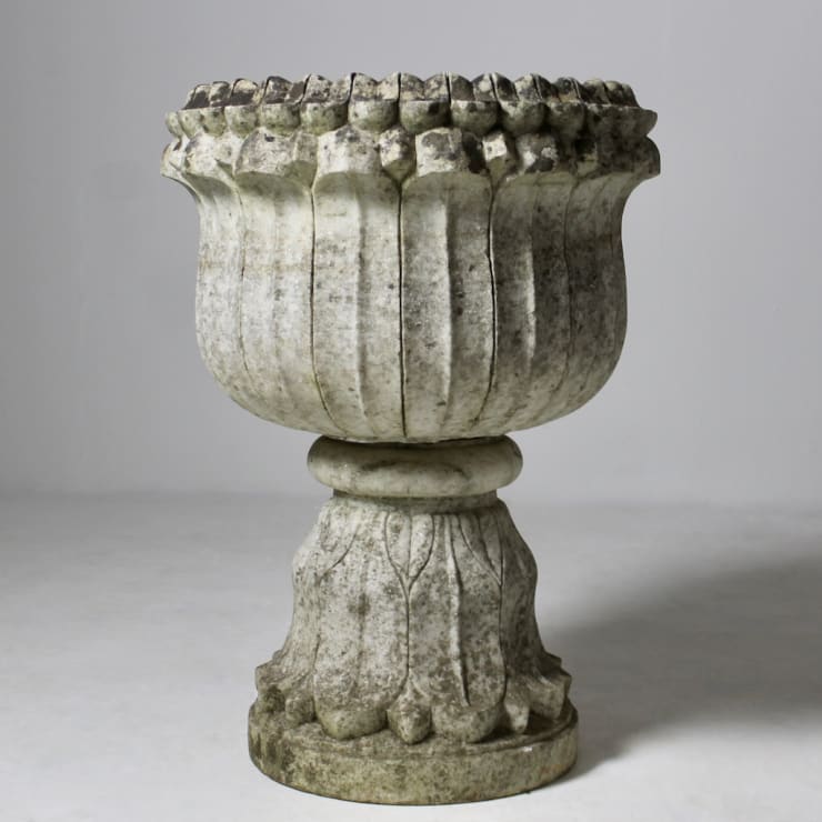Large Edwardian Anglo Indian Carved Marble Garden Urn ( sold )