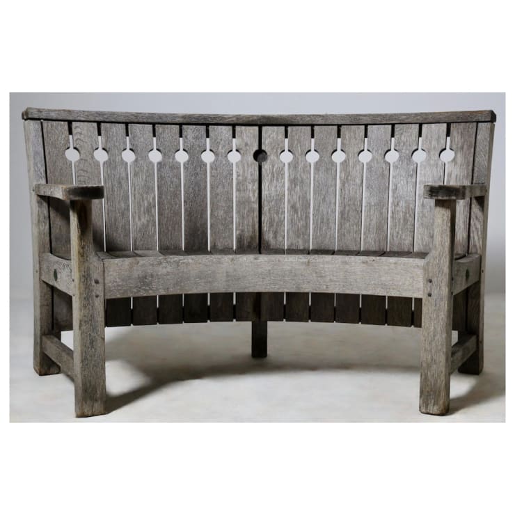 A Gaze Burvill Oak Broadwalk Concave Garden Seat ( sold )