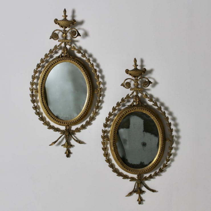 Pair Of George III Gilt Wall Mirrors ( sold )