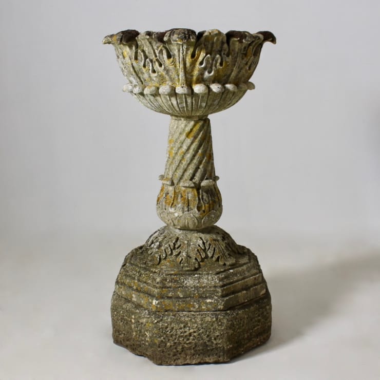 Early 19th Century Carved Cotswold Stone Centrepiece Garden Urn ( sold )