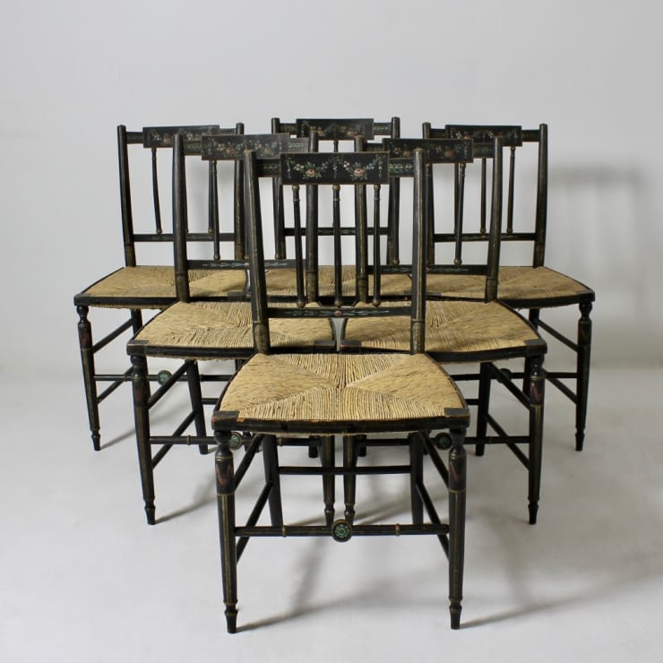 Set Of Six Regency Original Painted Side / Occasional Chairs ( sold )