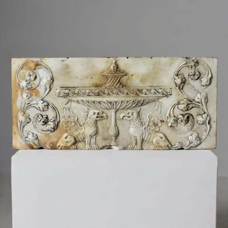 Regency Carved Marble Fireplace Tablet ( sold )