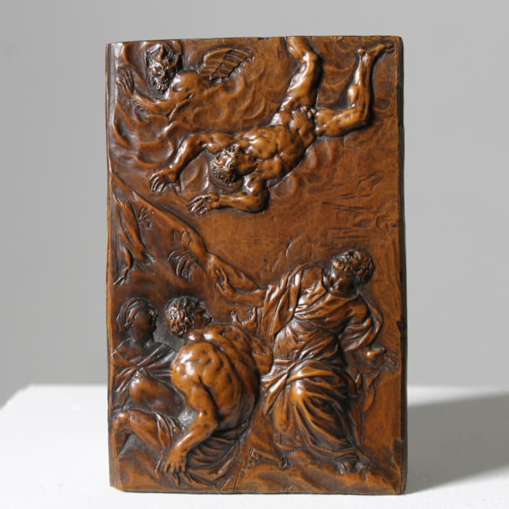 Fine Early 17th Century Carved BoxwoodRelief Tablet ( sold )