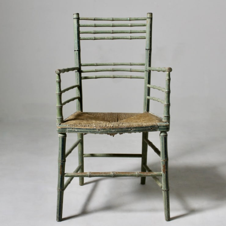 Regency Original Painted Faux Bamboo Armchair ( sold )
