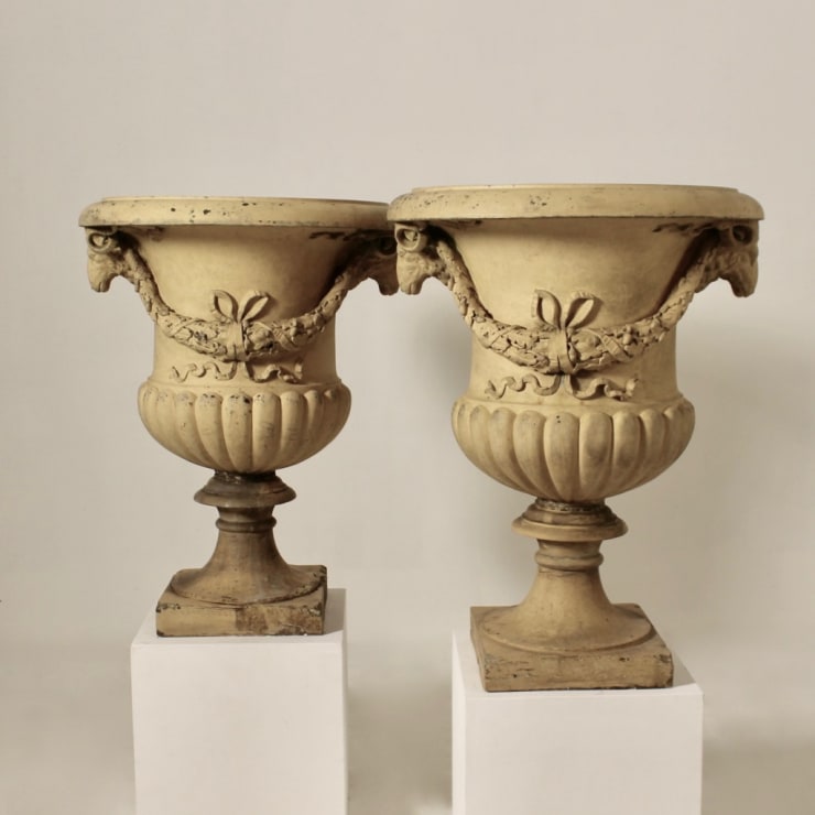 Large Pair Of J M Blashfield Terracotta Garden Urns ( sold )