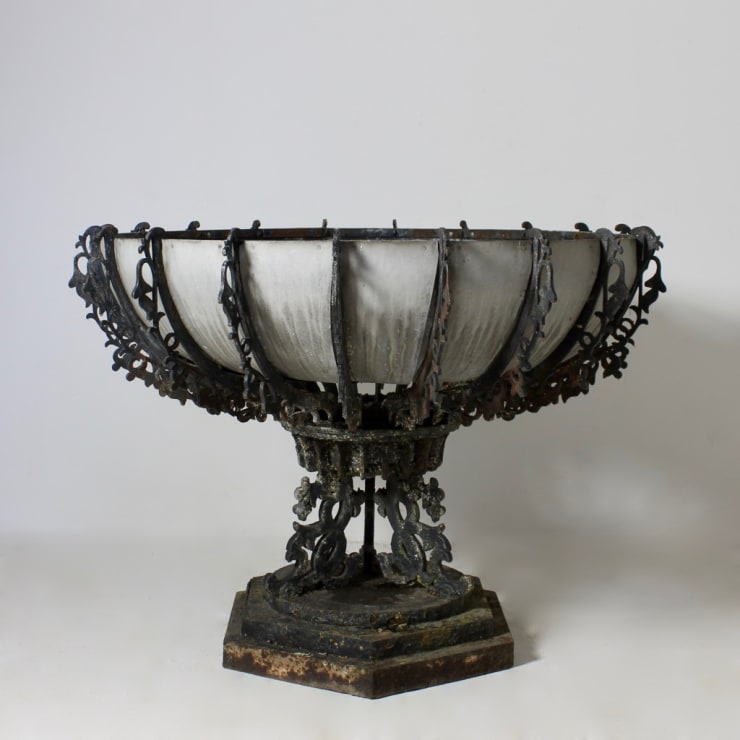 Victorian Cast Iron Garden Urn By Hunt And Pickering ( sold )