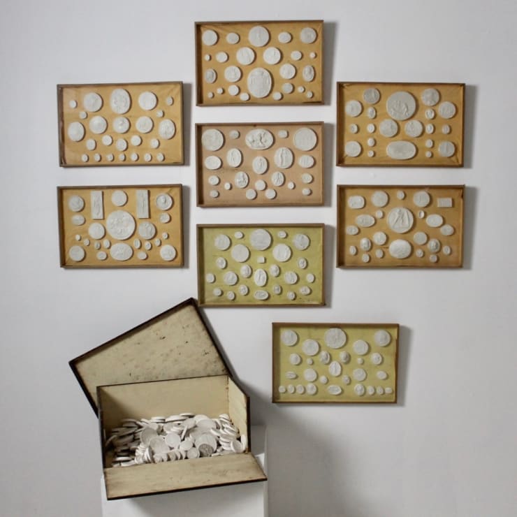 Set Of Late 19th Century Grand Tour Plaster Intaglios ( sold )