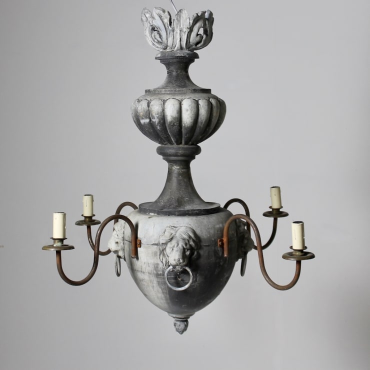Large Zinc And Iron Chandelier