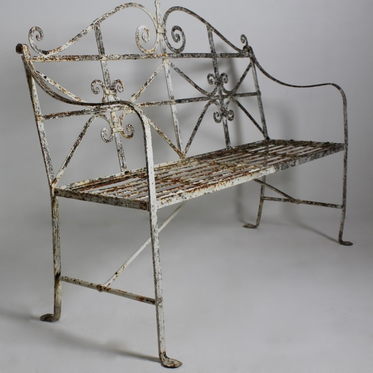 Regency Reeded Iron Garden Bench ( sold )