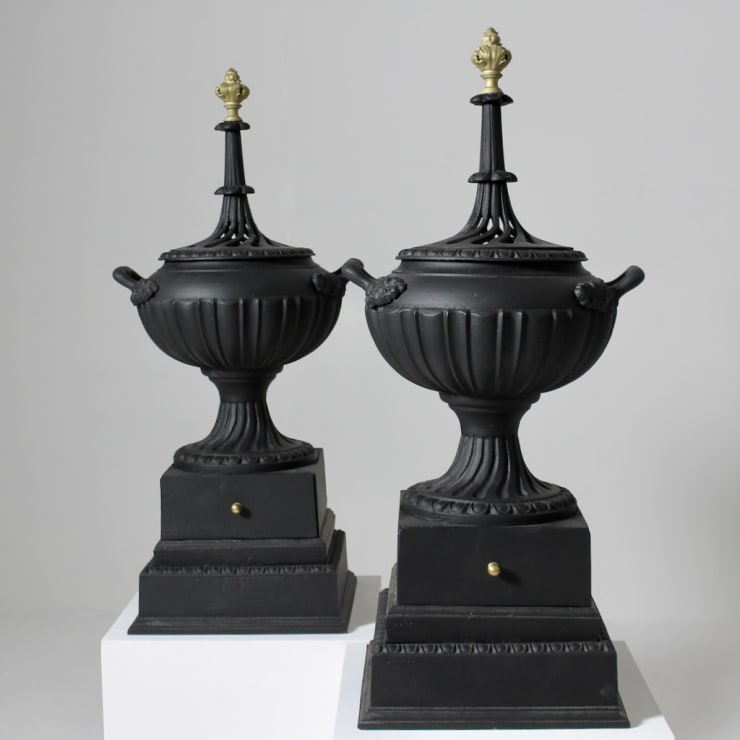 Pair Of George III Cast Iron And Brass Braziers