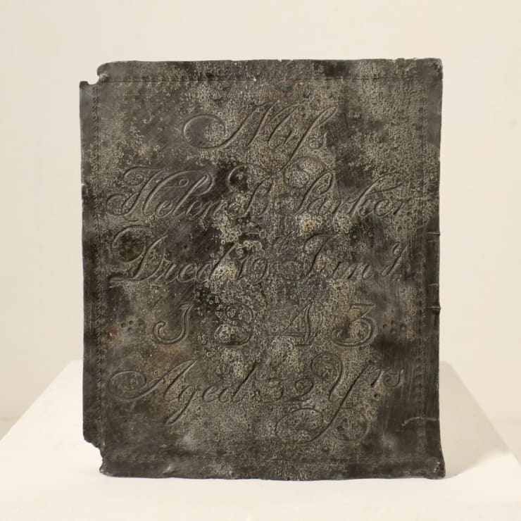 Victorian Lead Coffin Plaque Dated 1843