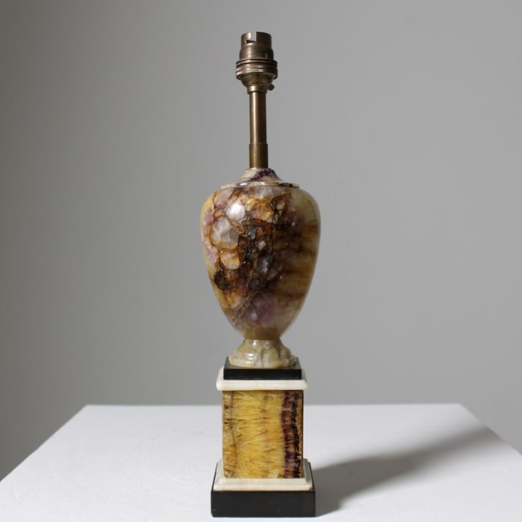 George III Blue John Urn On Pedestal Lamp ( sold )