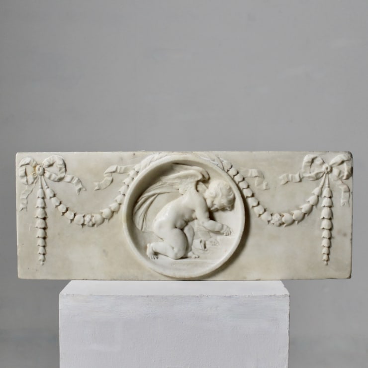 Fine Regency Carved Marble Fireplace Tablet