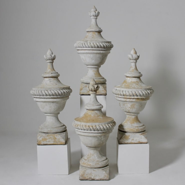 Set Of Four Large 19th Century Terracotta Finials ( sold )