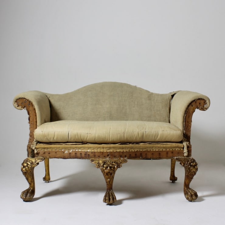 George II Revival Camel Back Gilt Wood Sofa ( sold )