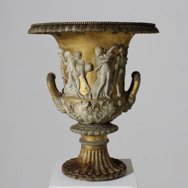 19th Century Cast Iron Urn Of The Borghese Vase By Handyside ( sold )