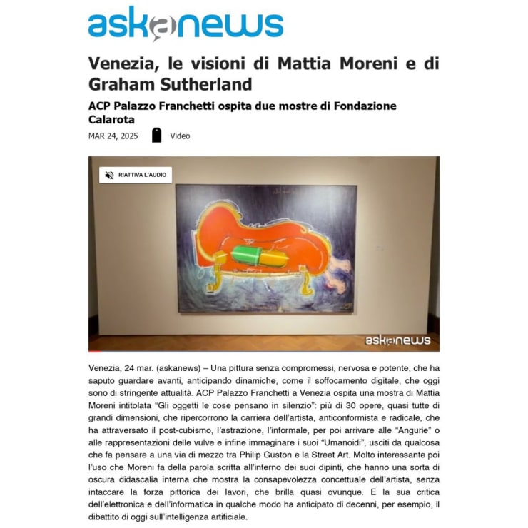 Venice, the visions of Mattia Moreni and Graham Sutherland