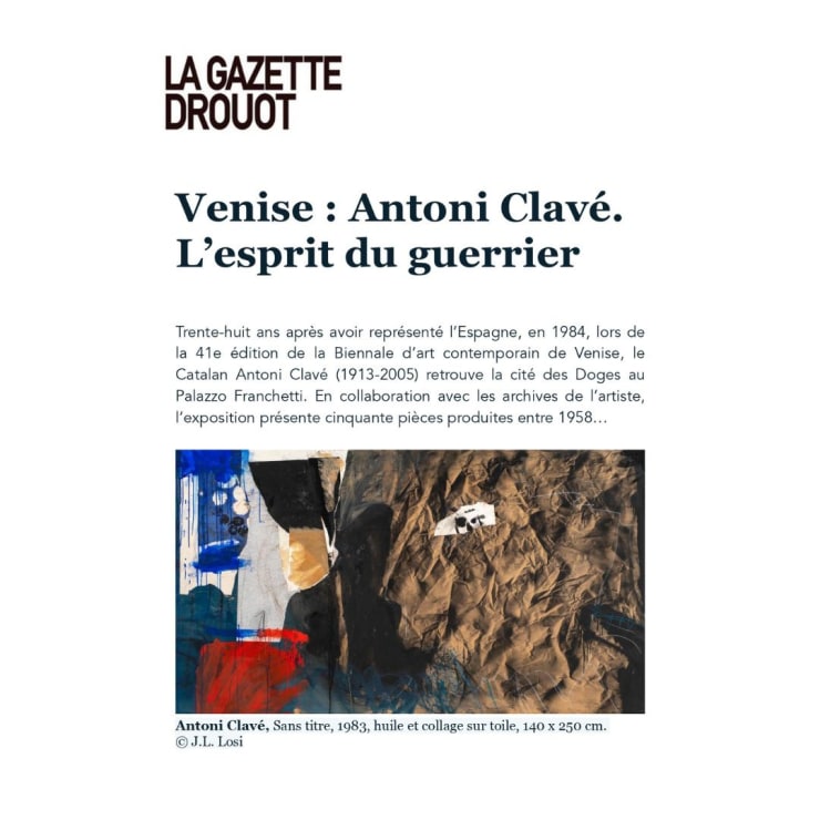 Venise: Antoni Clavé. L'esprit du guerrier