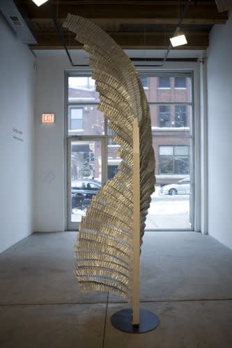 Fuel For Constant Light (detail), 2006. Aluminum, steel, wood, colored light, audio. Six wings, each approximately 114 x 48 x 36 inches.
