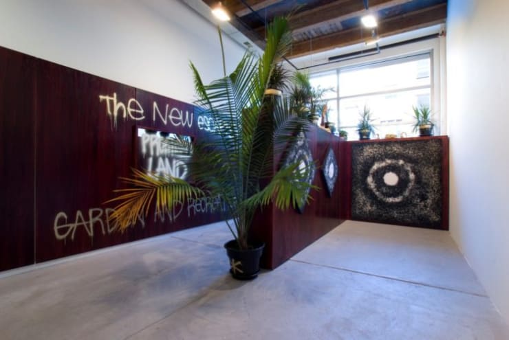 Installation view, Rashid Johnson: The New Escapist Promised Land Garden and Recreation Center, September 5 - October 11, 2008.