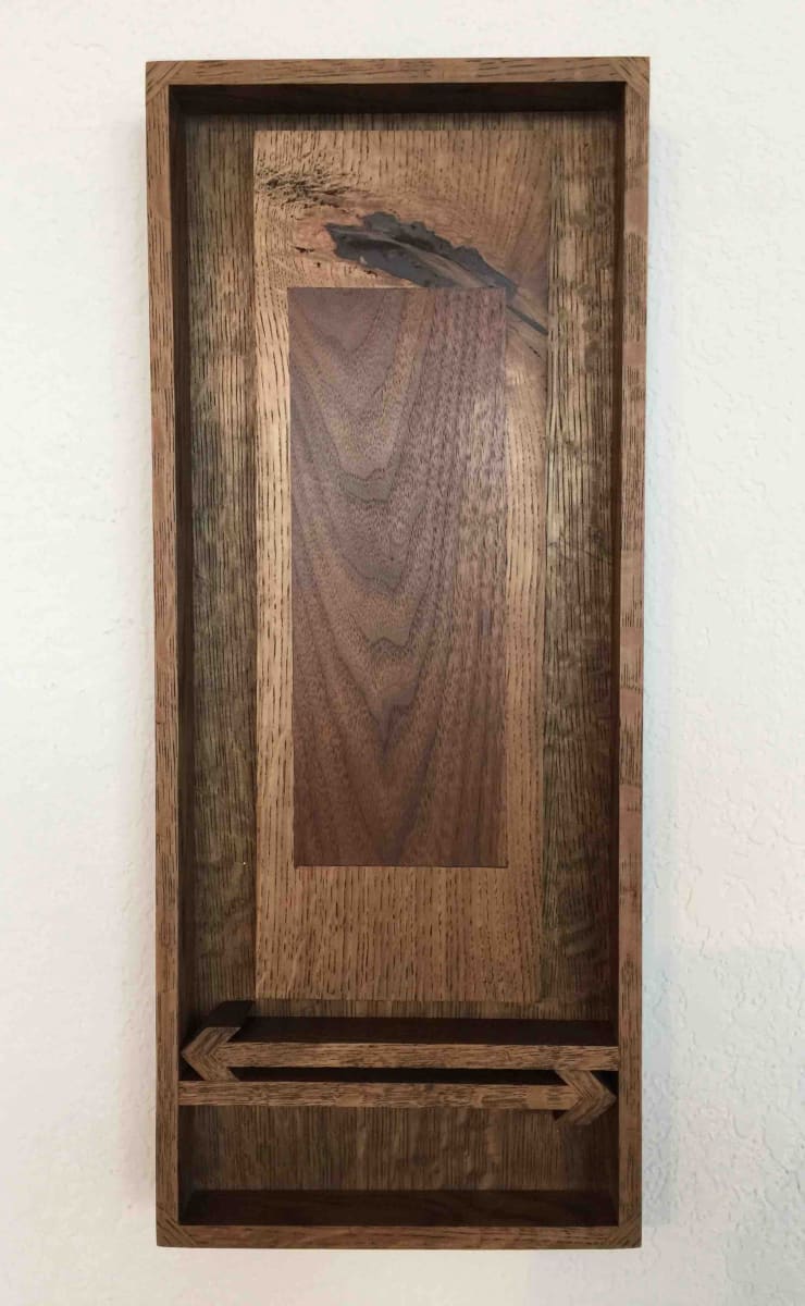 Nate Young Reliquary for a Declaration No. 7, 2015 Oak with walnut inlay 24 x 9 x 2 1/2 in. 60.96 x 22.86 x 6.35 cm
