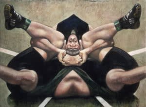 Joseph Peragine Grappling Mandalas oil on canvas