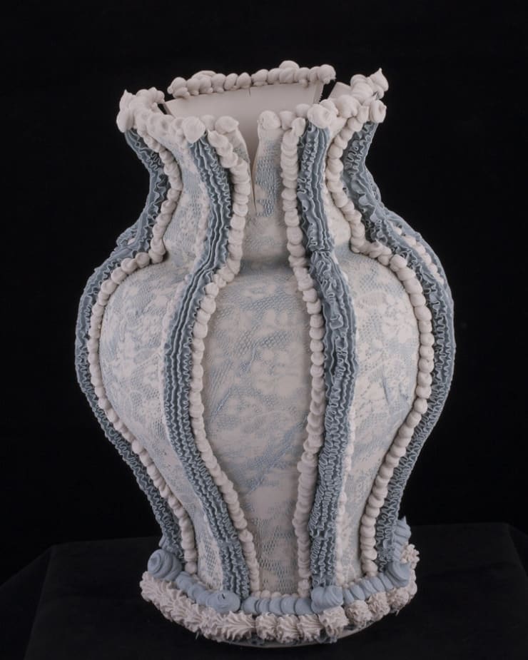 Robert Chamberlain porcelain sculpture collapse burnaway