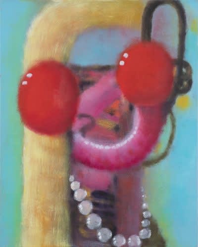 Mie Yim Art Spiel oil on canvas Her Gut Eye Pearly Whites press