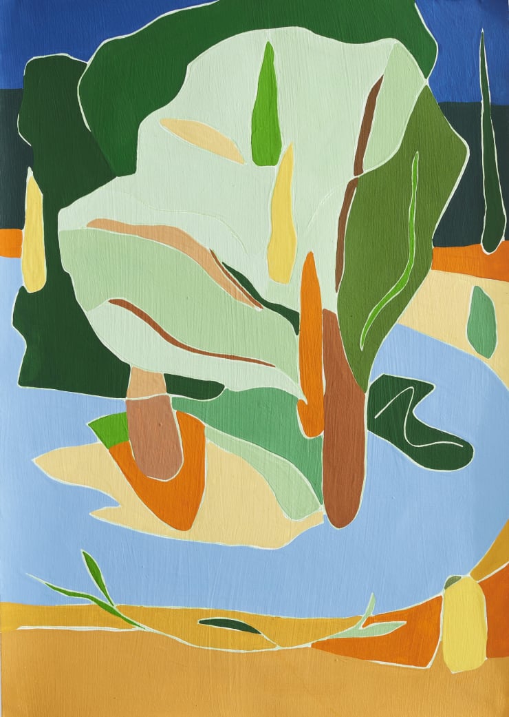 Cross Section Kokopelli Tree (Upstate NY), 2022 Gouache and pencil on paper 42 x 30 cm. / 16.5 x 12 in.